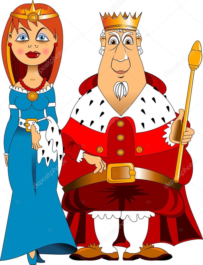 King Queen Cartoon Stock Vector