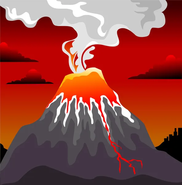 Vulcão — Vetor de Stock
