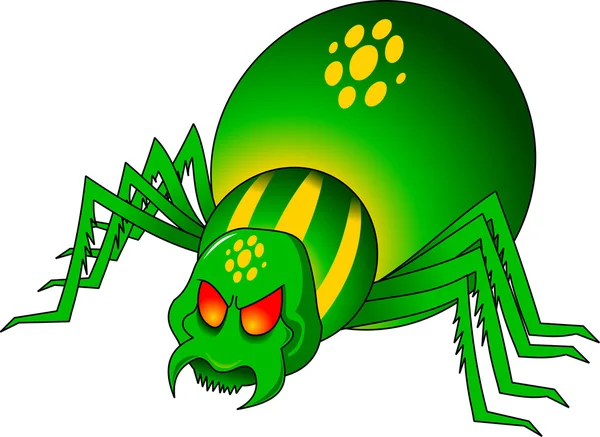 Grön spindel — Stock vektor