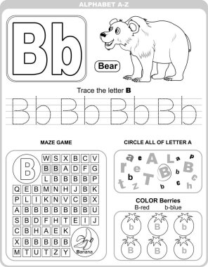 Alfabe öğrenmek için çalışma listesi. Çocuklar öğreniyor. Mektup 