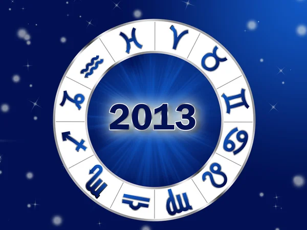 Astro 2013, horoscoop cirkel met sterrenbeelden — Stockfoto