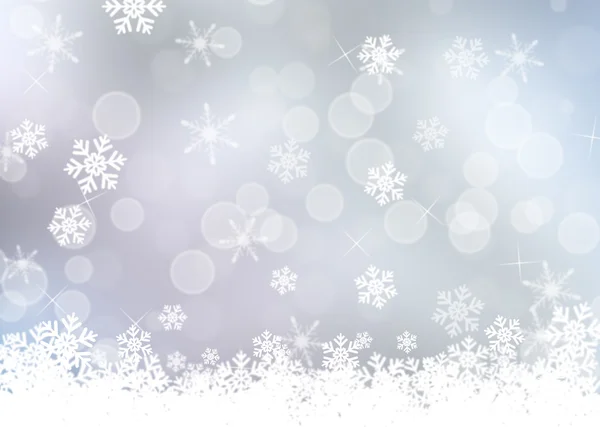 Sfocatura di Natale sfondo con fiocchi di neve — Foto Stock