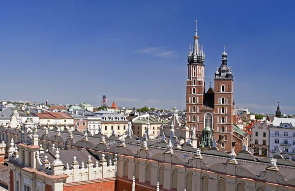 Paisaje urbano de Cracovia con catedral de Santa María —  Fotos de Stock