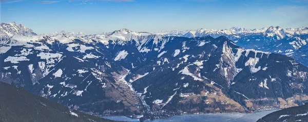 Zell Avusturya Göl Kenarında Kayak Merkezi Schimttenhohe Görüldü — Stok fotoğraf