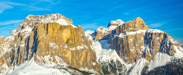 Panorama Inverno Itinerário Esqui Sella Ronda Dolomitas Direção Grupo Montês — Fotografia de Stock