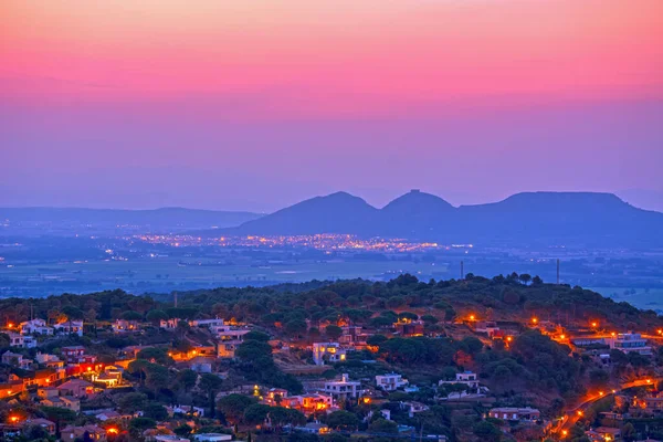 Begur Catalonia Spain Torroella Montgri Background Dusk Summer Day — Stockfoto