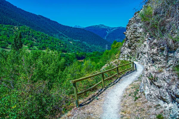 Turista Vonat Val Aran Katalóniában Pireneusok Hegy Spanyolország — Stock Fotó