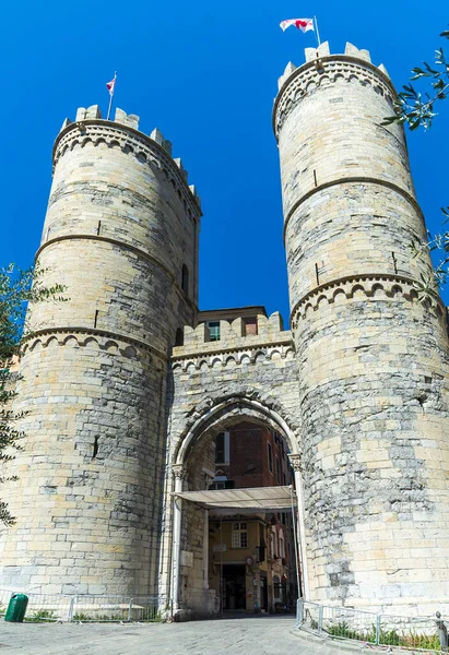 Ceneviz Ligurya Talya Ortaçağ Duvarı Soprana Şehir Kapısı — Stok fotoğraf