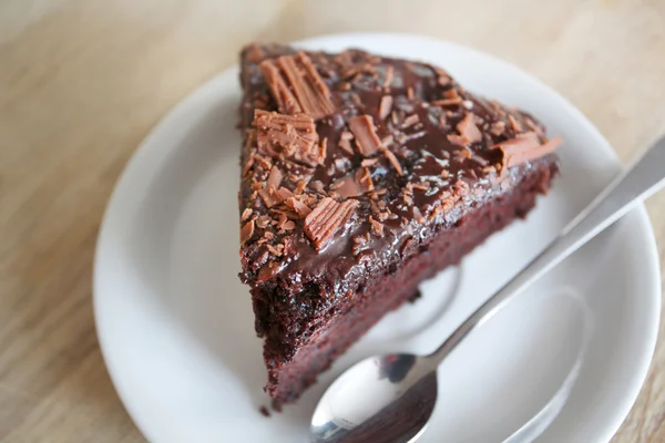 Ciasto czekoladowe strzał z góry patrząc w dół — Zdjęcie stockowe