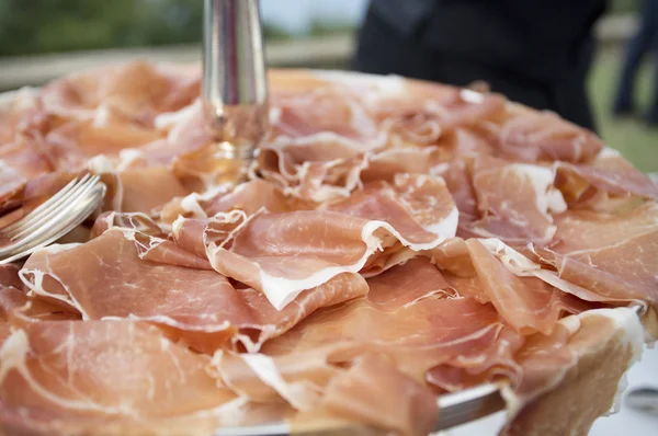 Close up of slices of parma ham — Stock Photo, Image
