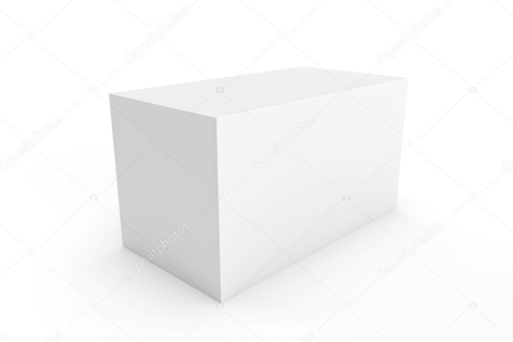 white rectangle box for packaging design on white background