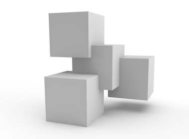 simple structure of a stack of cubes to represent teamwork clipart