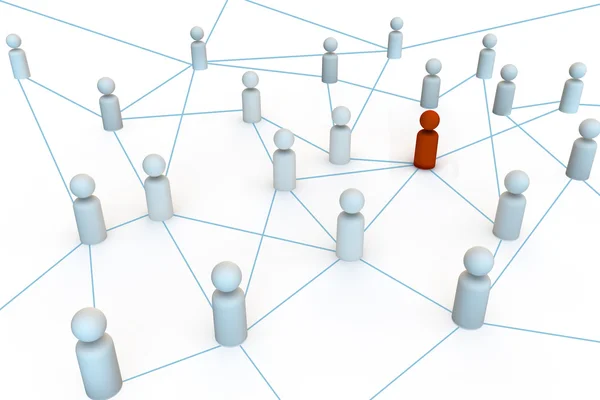 Gruppo di persone in una rete o in un hub — Foto Stock