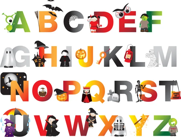 Halloween alfabetet — Stockfoto
