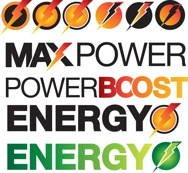 Icons and symbols for power and energy — Stock Photo, Image
