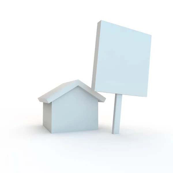Blanko-Konzept für Haus und Schild für Design — Stockfoto