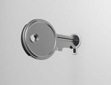 beyaz boş yüzey kilit kilit anahtarı