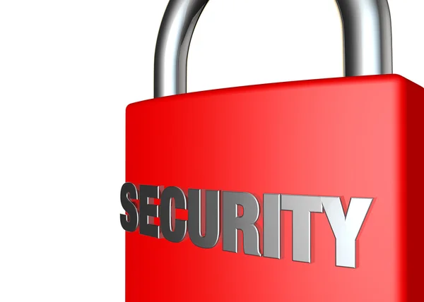 The word security embossed on a padlock — Stock Photo, Image