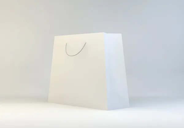 Beyaz arkaplanda kağıt alışveriş torbası — Stok fotoğraf