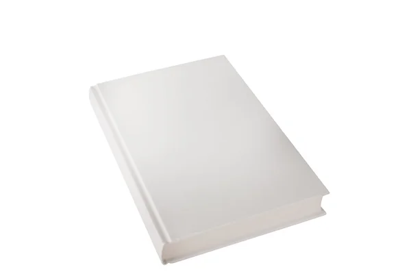 Casebound em pano livro vista lateral branco sobre um fundo branco — Fotografia de Stock