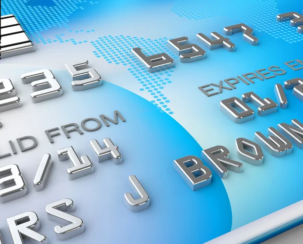 Close-up van 3d render van een credit card (oorspronkelijke ontwerp) — Stockfoto