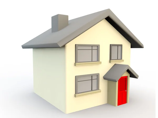 3d render of a house as a simple symbol or icon — Stock Photo, Image