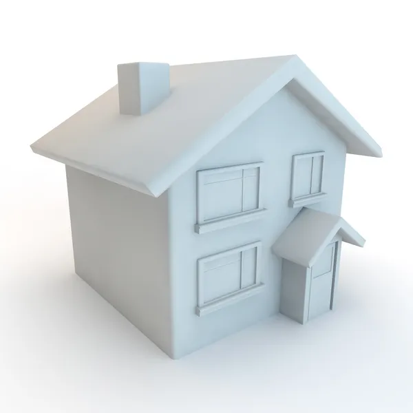 Modello di casa bianca come un rendering 3d — Foto Stock