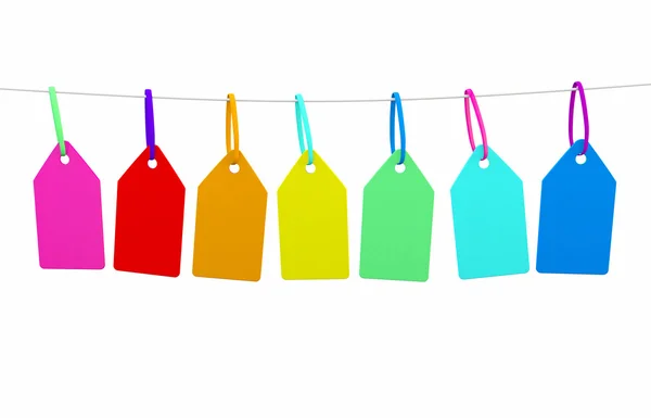 A line of bunting with blank tags ready for messgae — Stock Photo, Image