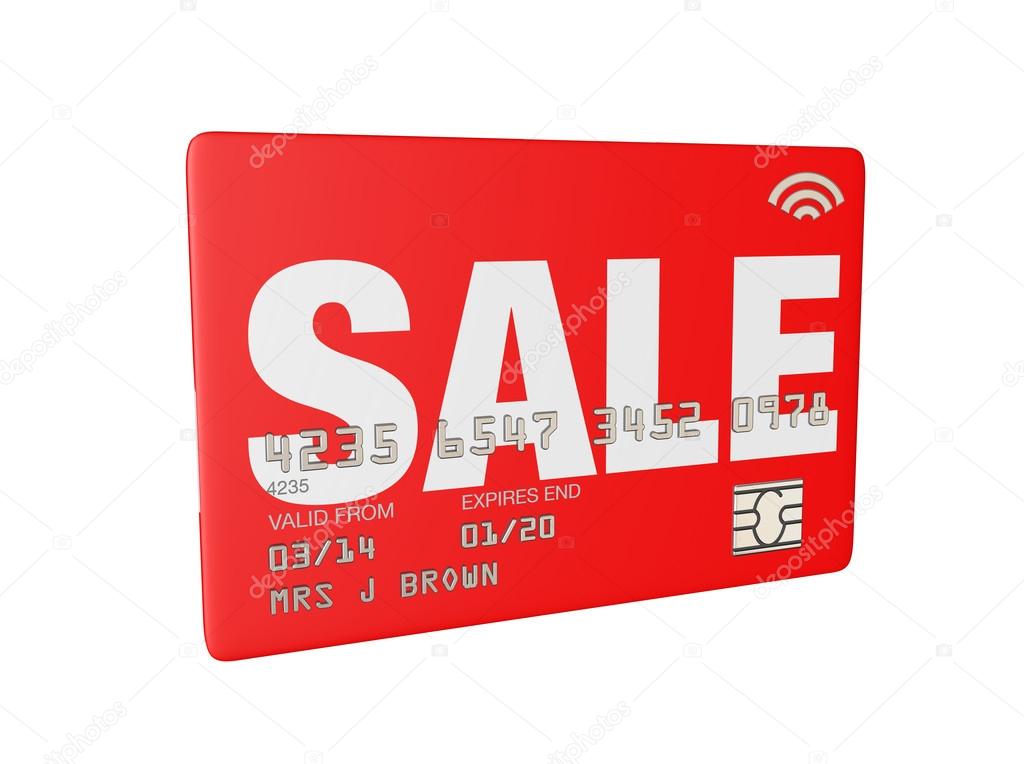 sale credit or store card 3d render