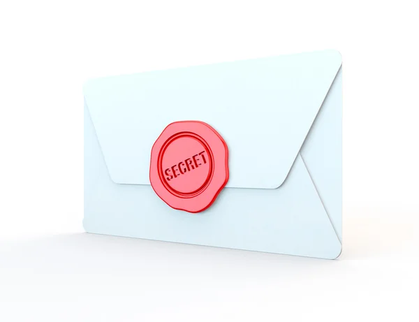 Secret stamp or wax seal on a letter — Stock Photo, Image