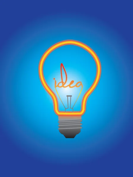 Azul de lâmpada de ideia em branco — Fotografia de Stock