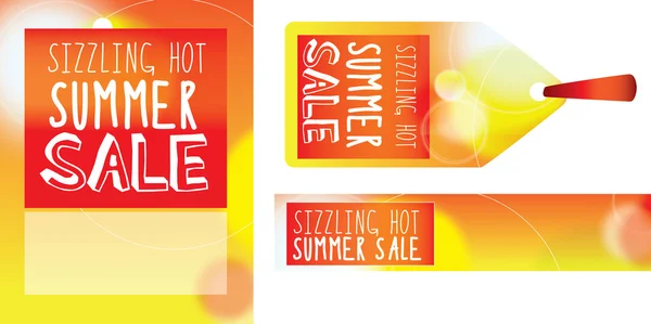 焼けるように暑い販売ラベル、バナーやポスター — ストック写真