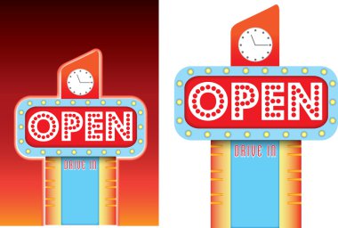 yol kenarındaki retro vintage diner tarzı reklam için oturum açın