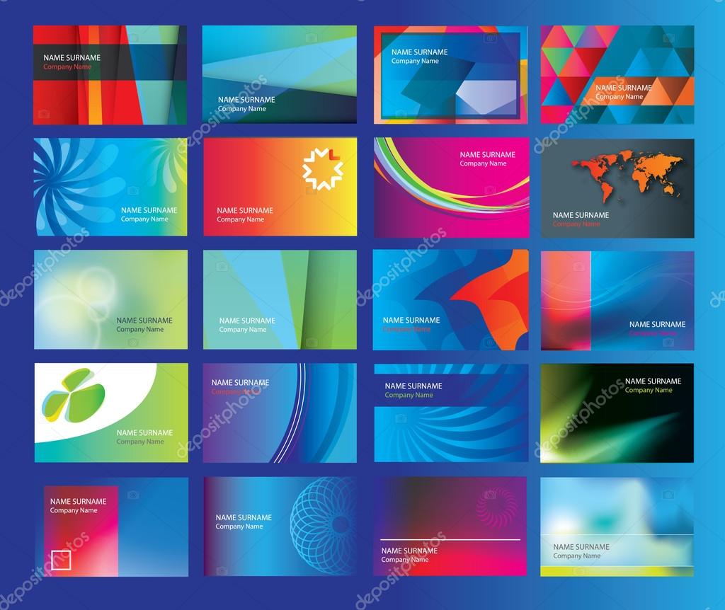 Collection of business cards for a new branding modern new business start ups and companies illustration