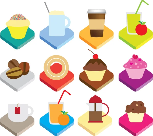 Icons for coffee and coffee chops — Stock Photo, Image