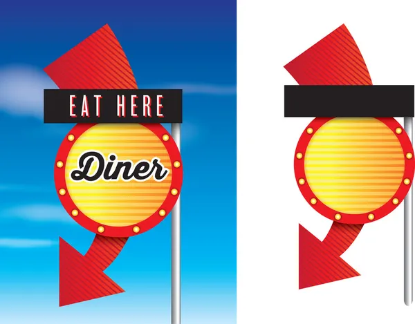 American style retro vintage 1950s diner signs — Stock Photo, Image