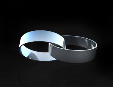 Beyaz altın ya da Platin alyans birbirine bağlı