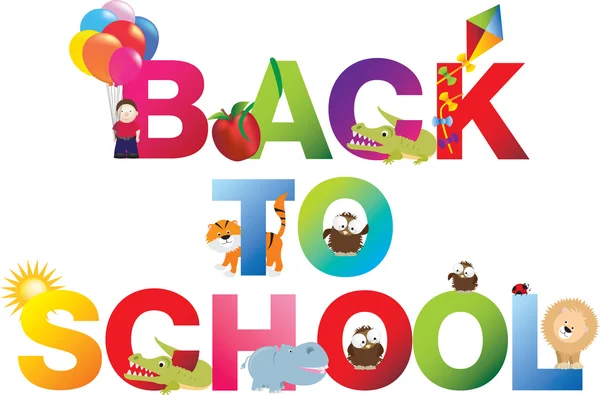 Back to school word in childrens alphabet typeface — Stock Photo, Image