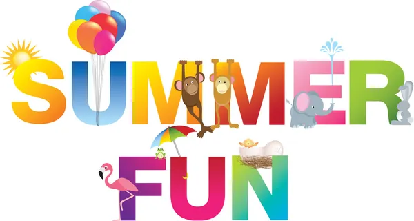 Summer fun word in childrens alphabet typeface — Stock Photo, Image
