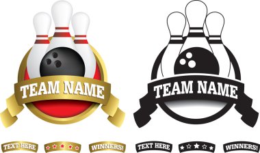 rozet, sembol veya beyaz on pin bowling için simgesini