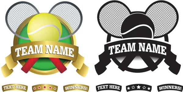 Badge, symbool of pictogram op wit voor tennis — Stockfoto