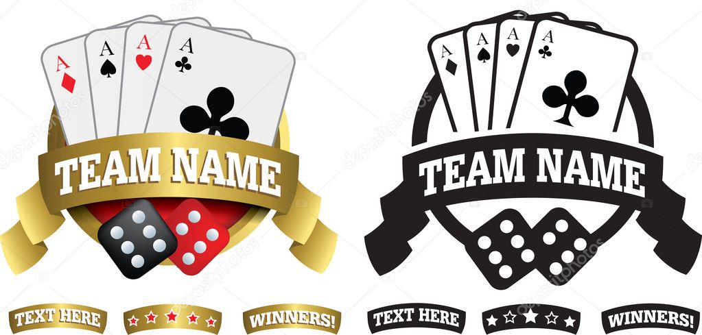 Badge, symbol or icon on white for cards, dice and gambling