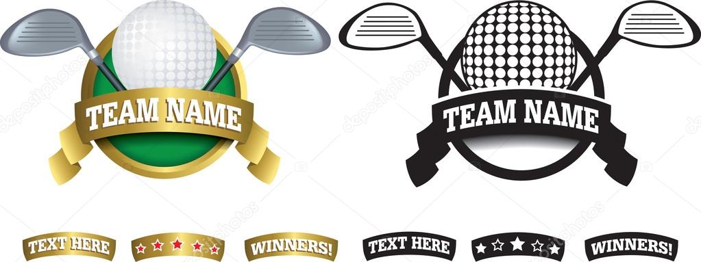 Badge, symbol or icon on white for golf