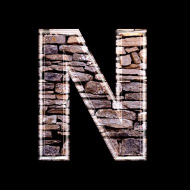 taş duvar 3d harf n