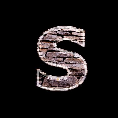 taş duvar 3d s harfi