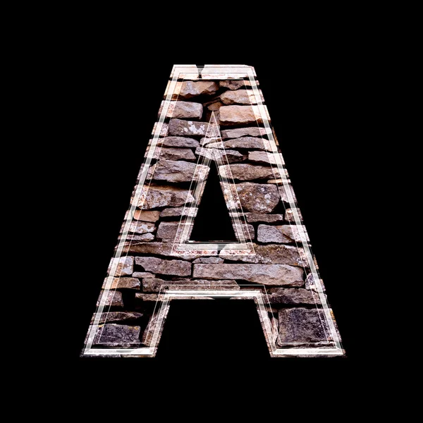 Stone wall 3d letter A — Stock Photo, Image