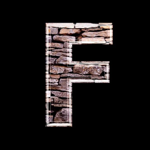 Kőfal 3D-s betű f — Stock Fotó