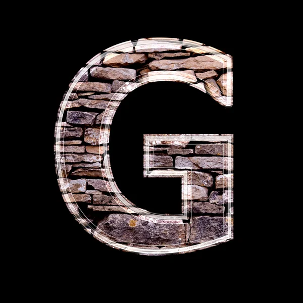 Kamienny mur 3d litery g — Zdjęcie stockowe