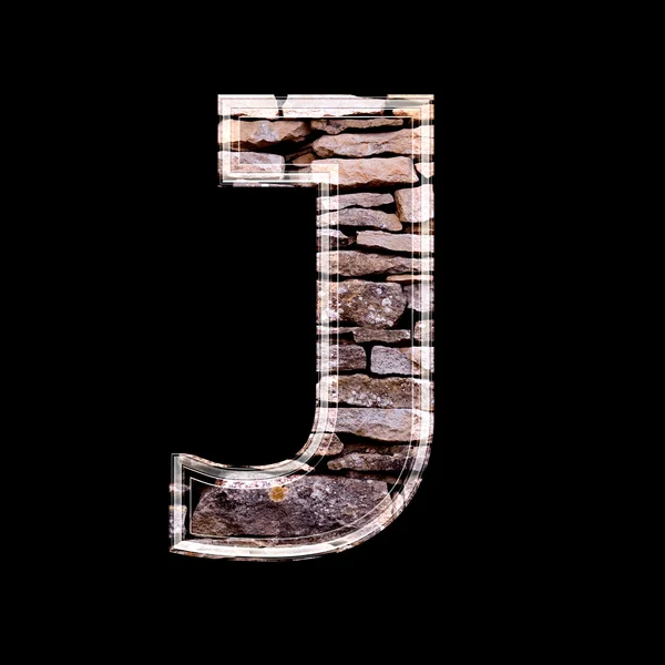 Stone wall 3d letter j — Stock Photo, Image