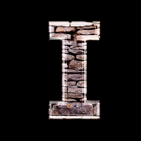 Stone wall 3d letter i — Stock Photo, Image